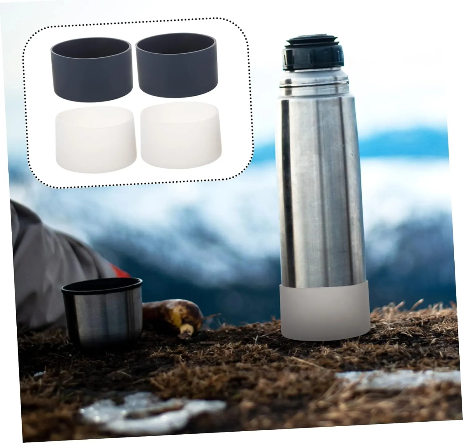 KESYOO 3sets Silicone Cup Cover Cycling Sleeve Sports Running Water Bottle Camping Water Bottle Belt Insulated Tumbler Sport Water Bottle Reusable Bottle Boot 4pcs*3