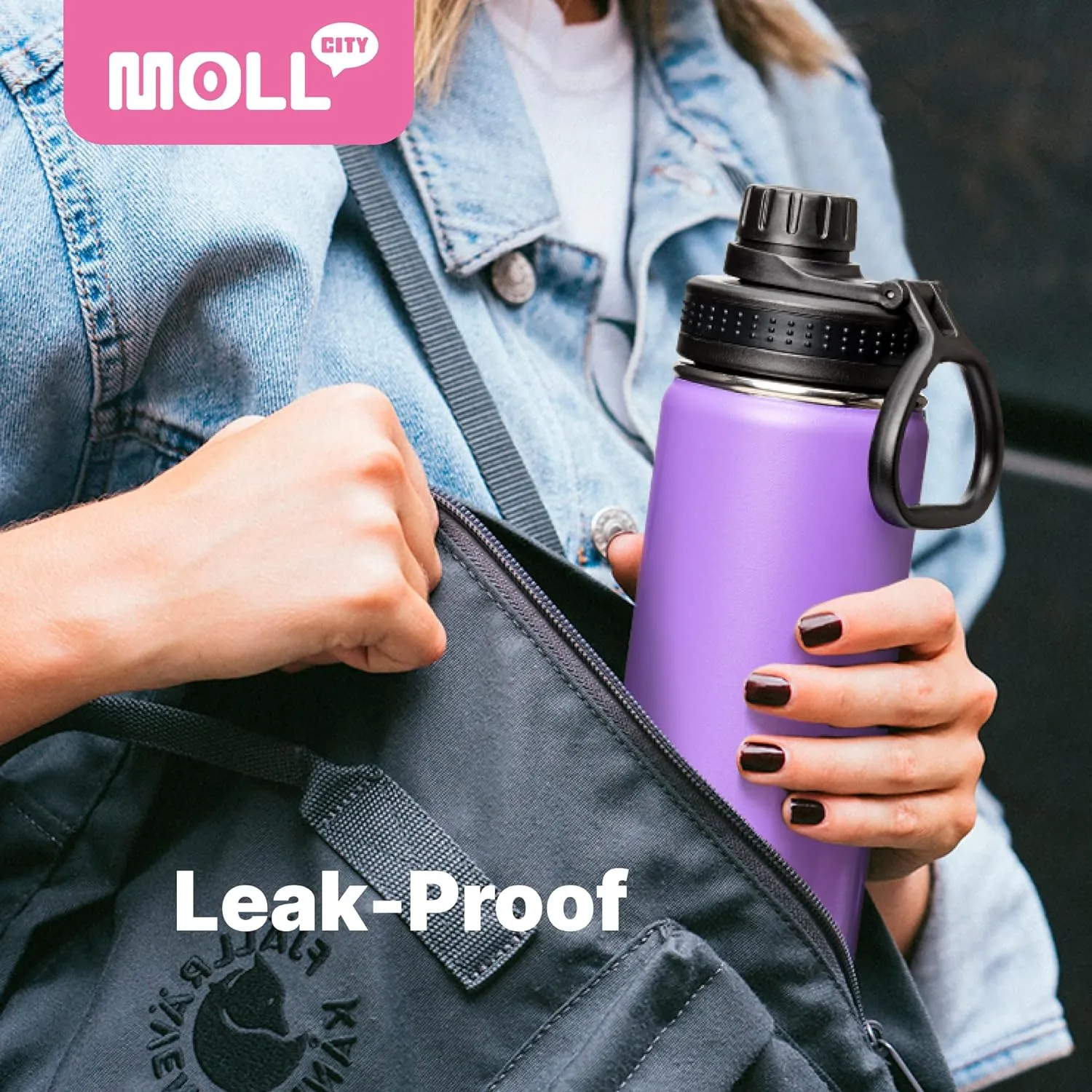 Kids Insulated Water Bottle-16 oz Stainless Steel Vacuum Wide Mouth Sports Flask with Silicone Boot-Reusable Metal Leak Proof Travel Water Bottle for Girls Boys, BPA-Free(Orange)
