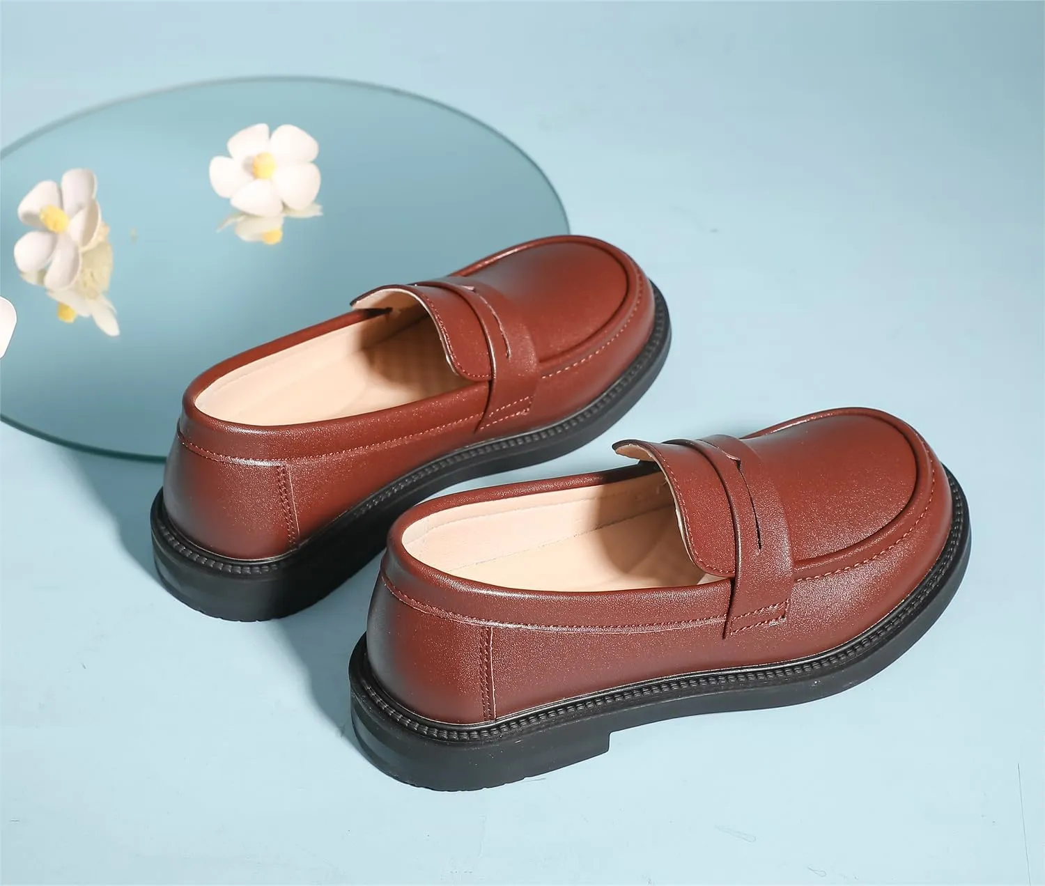 kkdom Girl's Classic School Uniform Shoes British Style Oxford Shoes