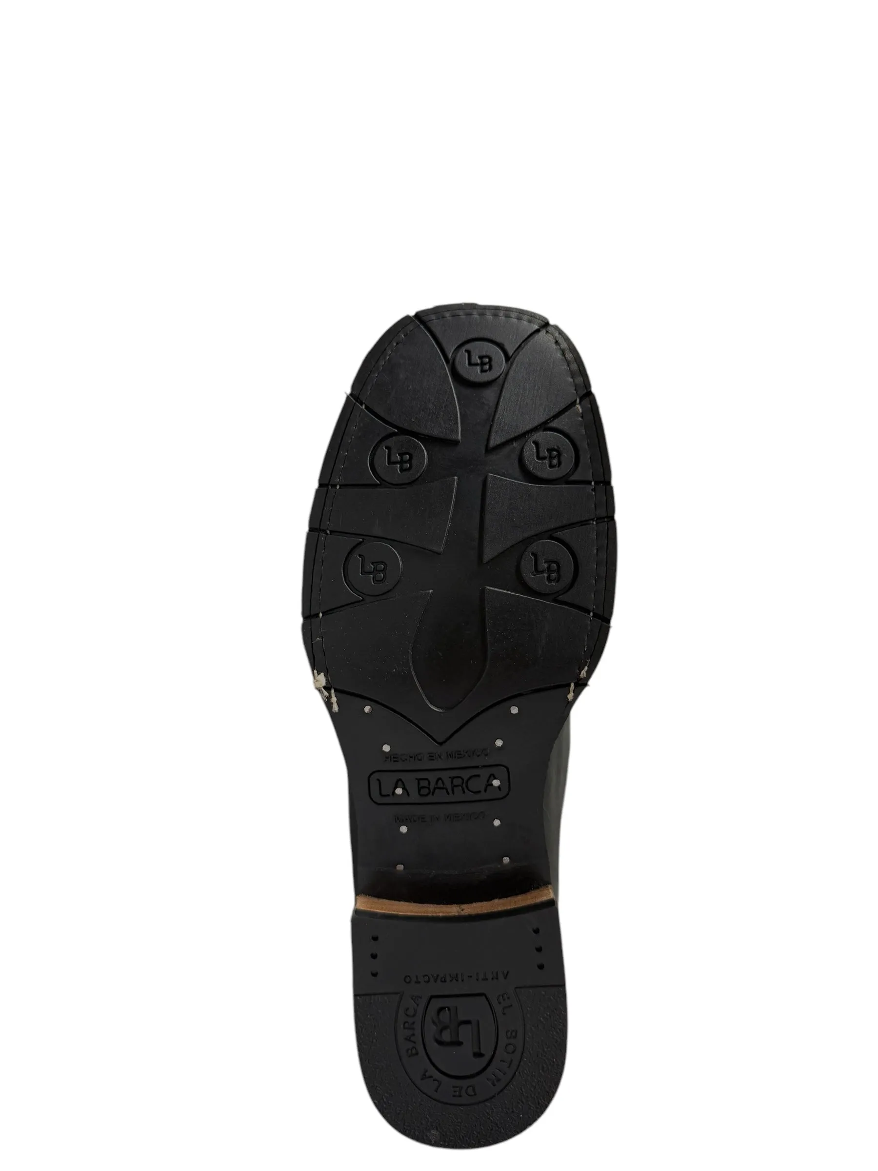 La Barca Oiled Leather Black Square Toe Ankle Boots - 953