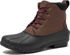 Lands' End Dakota Waterproof Boots for Men - Insulated Warm Mens Duck Boots, Black or Brown, Size 7 to 15, Medium and Extra Wide Width - Winter, Snow or Rain Boots Men