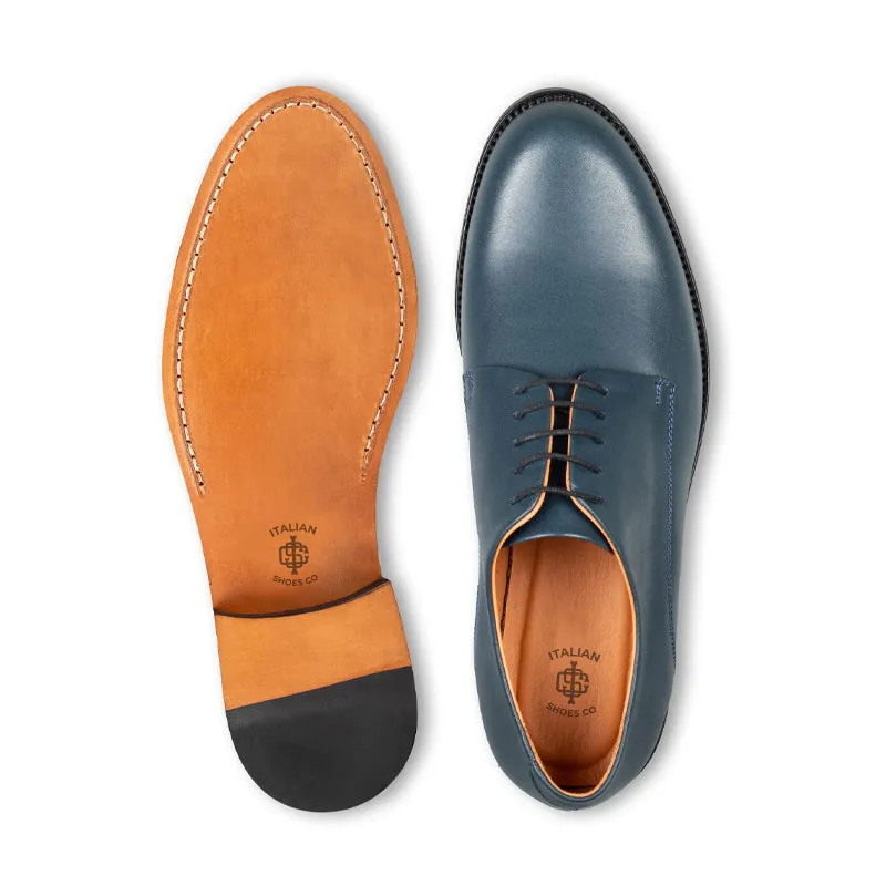 Leather Polished Plain Italian Derby Shoes