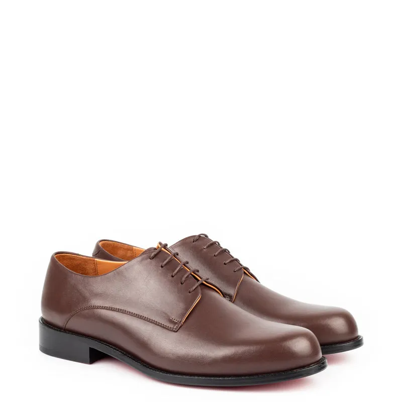 Leather Polished Plain Italian Derby Shoes