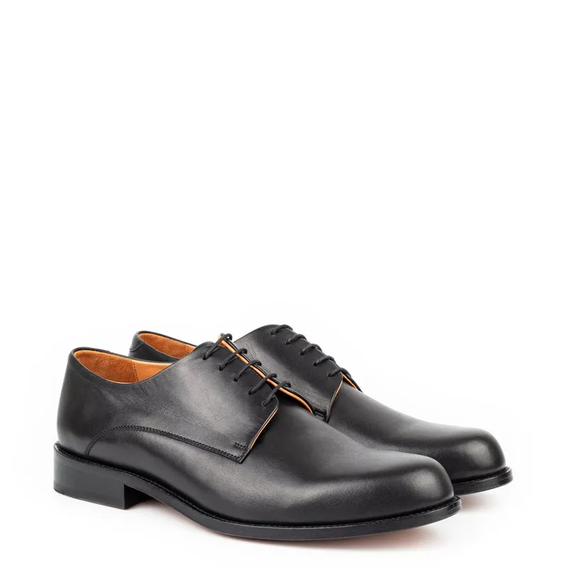Leather Polished Plain Italian Derby Shoes