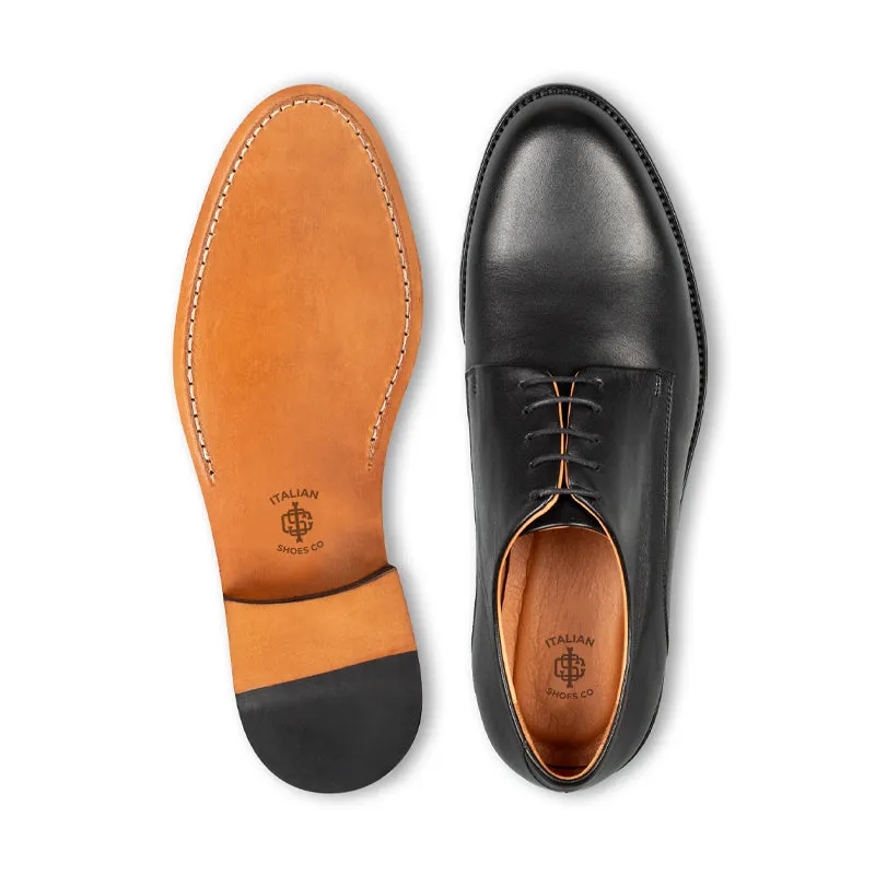 Leather Polished Plain Italian Derby Shoes