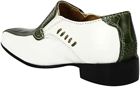 LIBERTYZENO Boys Animal Print Genuine Leather Kids Lace Up Oxford Dress Shoes for Easter Gift