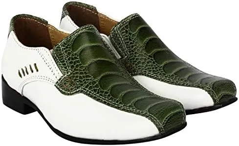 LIBERTYZENO Boys Animal Print Genuine Leather Kids Lace Up Oxford Dress Shoes for Easter Gift