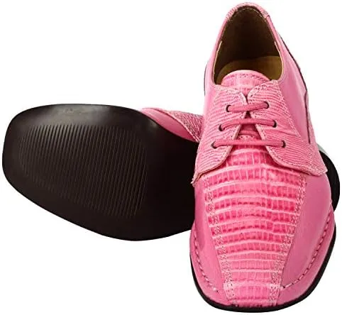 LIBERTYZENO Boys Animal Print Genuine Leather Kids Lace Up Oxford Dress Shoes for Easter Gift