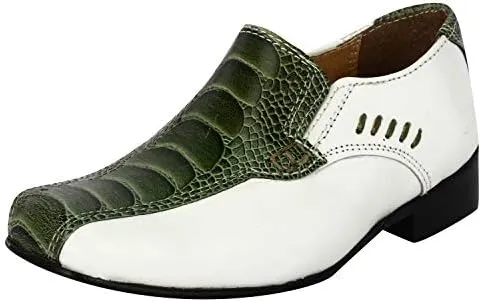 LIBERTYZENO Boys Animal Print Genuine Leather Kids Lace Up Oxford Dress Shoes for Easter Gift
