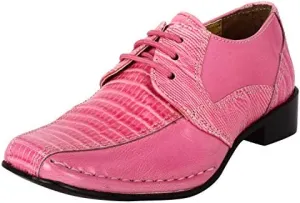 LIBERTYZENO Boys Animal Print Genuine Leather Kids Lace Up Oxford Dress Shoes for Easter Gift