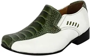 LIBERTYZENO Boys Animal Print Genuine Leather Kids Lace Up Oxford Dress Shoes for Easter Gift