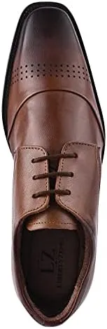 LIBERTYZENO Mens Croco Lizard Print Genuine Leather Adults Slip On & Lace Up Oxford Dress Shoes for Prom Graduation