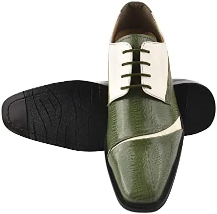 LIBERTYZENO Mens Wingtip Brogue Genuine Leather Adults Lace Up Oxford Dress Shoes for Easter Gift LS-1105