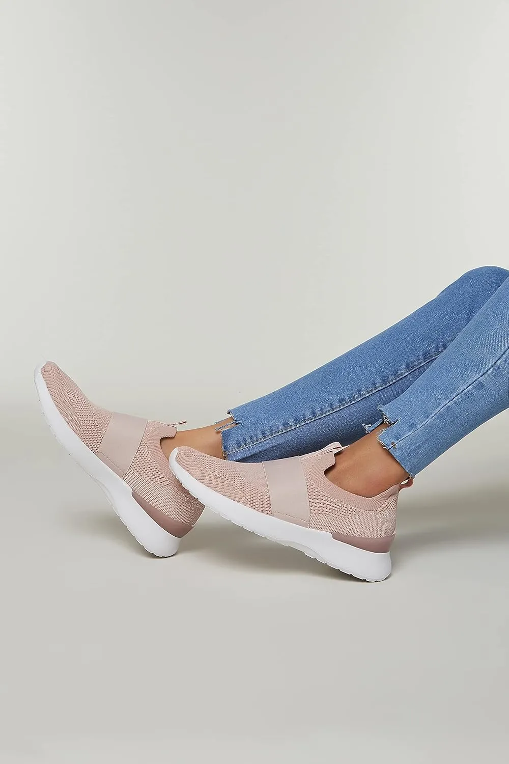 LUCKY STEP Women 's Mesh Slip on Walking Shoes Elastic Sock Comfortable Breathable Lightweight Fashion Sneaker