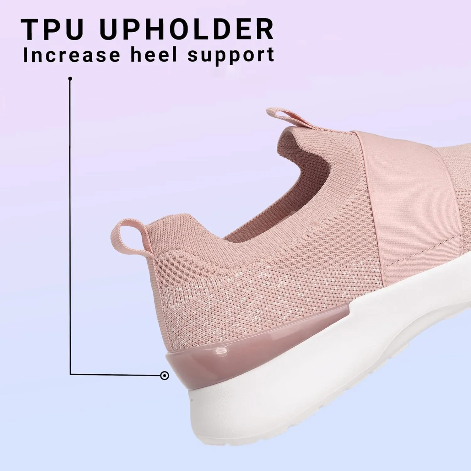 LUCKY STEP Women 's Mesh Slip on Walking Shoes Elastic Sock Comfortable Breathable Lightweight Fashion Sneaker