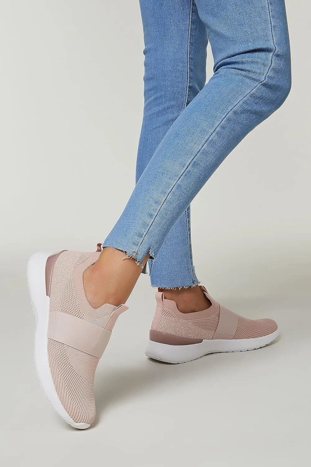 LUCKY STEP Women 's Mesh Slip on Walking Shoes Elastic Sock Comfortable Breathable Lightweight Fashion Sneaker