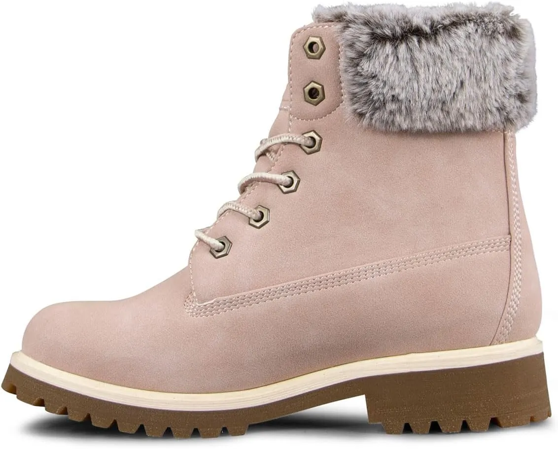 Lugz Women's Convoy Faux Fur Lace Up Boots Fashion