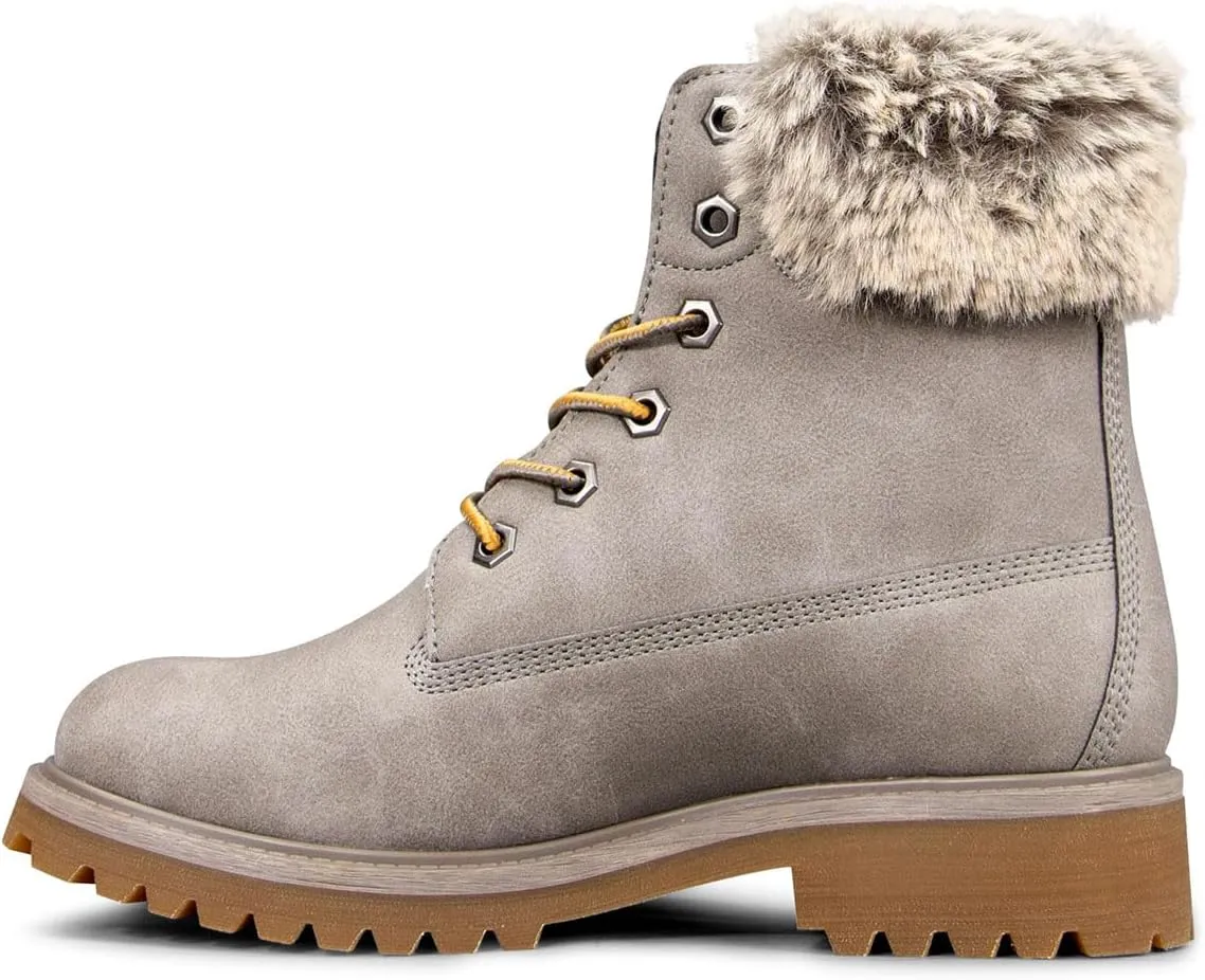 Lugz Women's Convoy Faux Fur Lace Up Boots Fashion