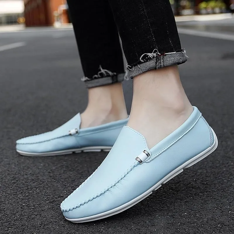 Luxury Business Dress Oxford Men Leather Shoes Spring Autumn Painted Stripes Loafers Breathable Office Wedding Shoes for Man