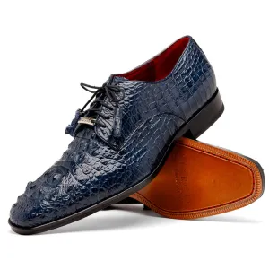 Marco Di Milano Nilo in Navy Crocodile Derby Dress Shoes