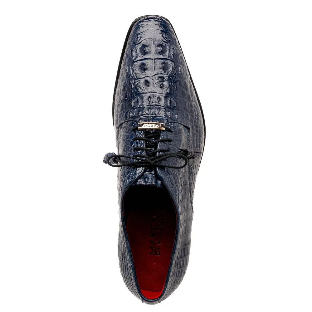 Marco Di Milano Nilo in Navy Crocodile Derby Dress Shoes