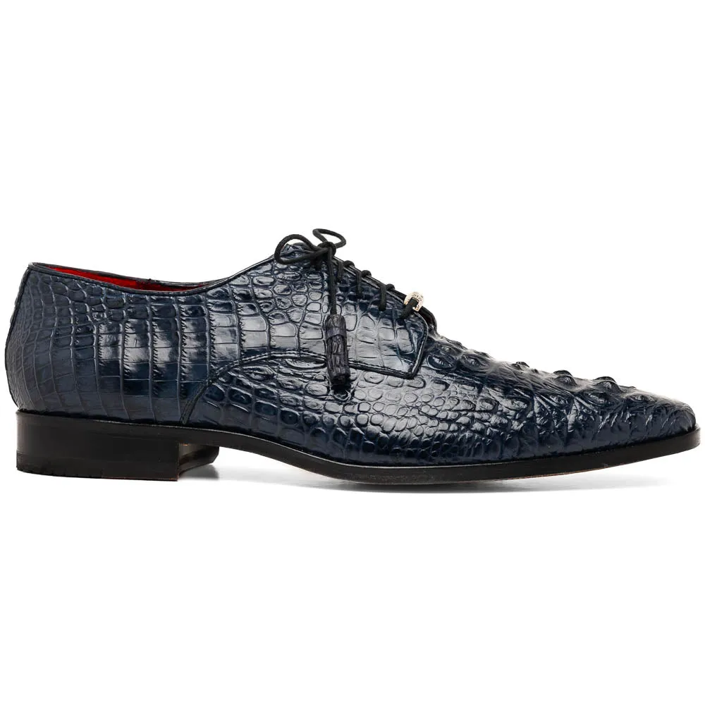 Marco Di Milano Nilo in Navy Crocodile Derby Dress Shoes
