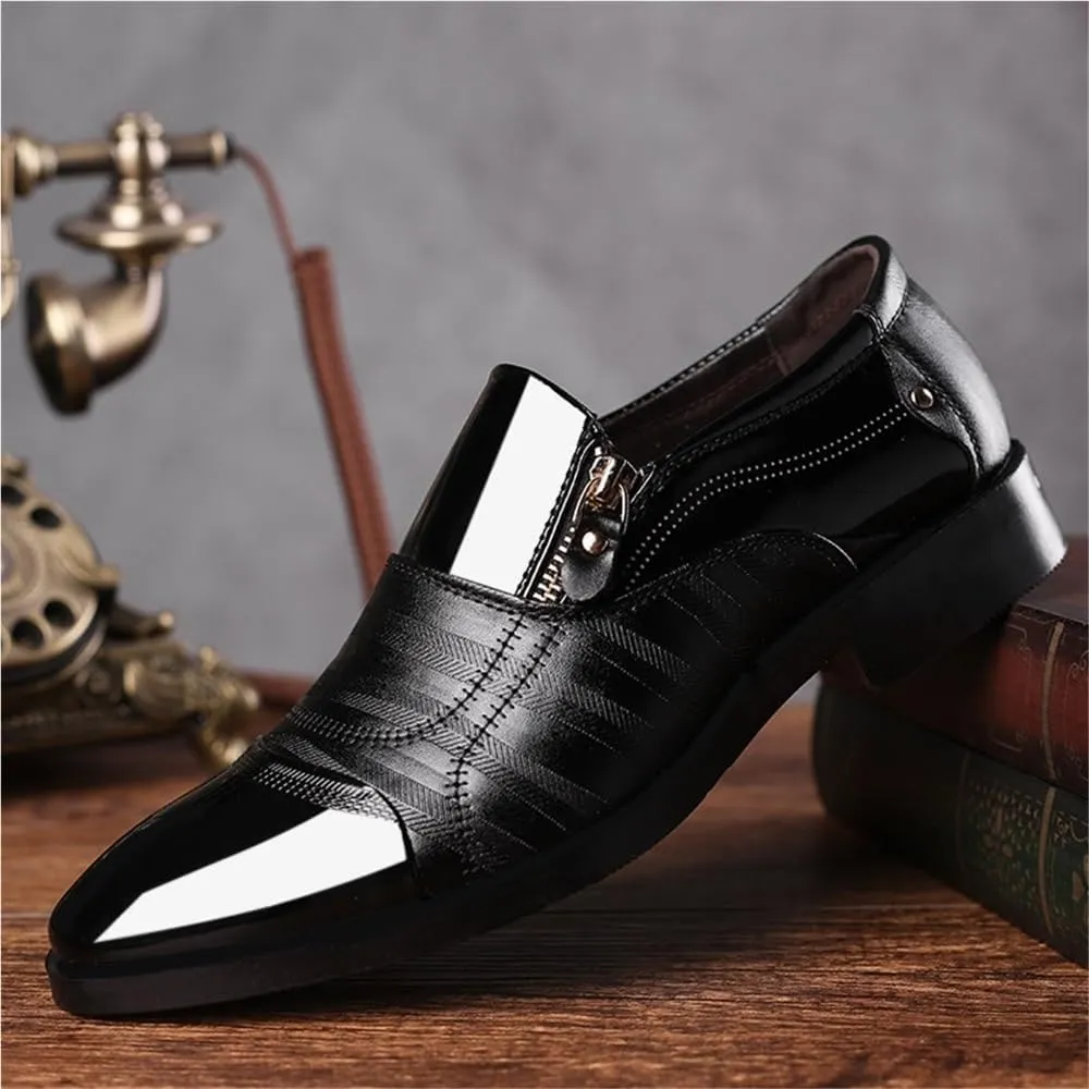 Men Classic Oxford Dress Shoes Business Formal Wedding Slip On Office Comfortable