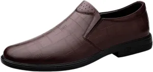 Men Leather Oxford Dress Shoes Slip On Casual Formal Classic Wedding Prom Anti Slip Low Top Comfortable