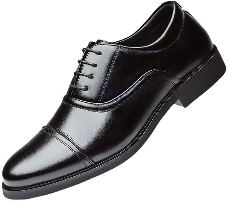 Men Leather Shoes, Men Dress Shoes All-Match Casual Oxford Party Shoes Footwear Formal Luxury Fashion Groom Wedding Shoes
