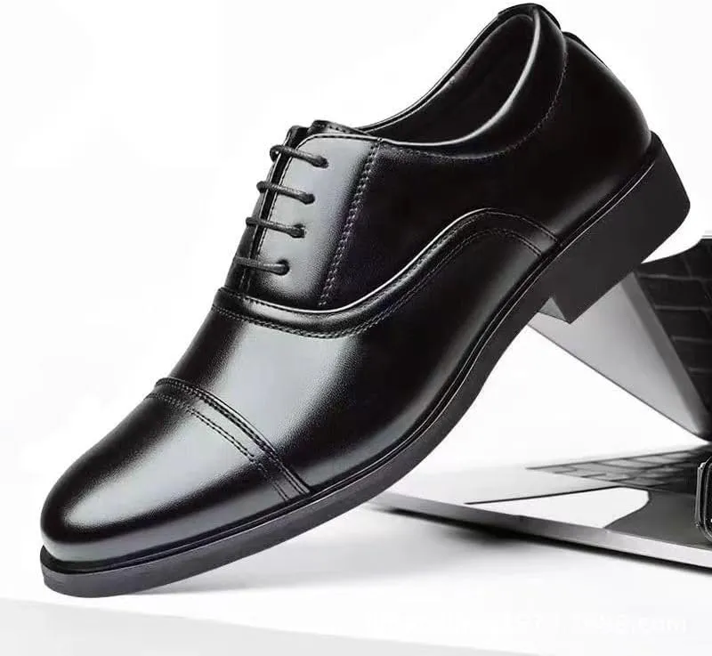 Men Leather Shoes, Men Dress Shoes All-Match Casual Oxford Party Shoes Footwear Formal Luxury Fashion Groom Wedding Shoes
