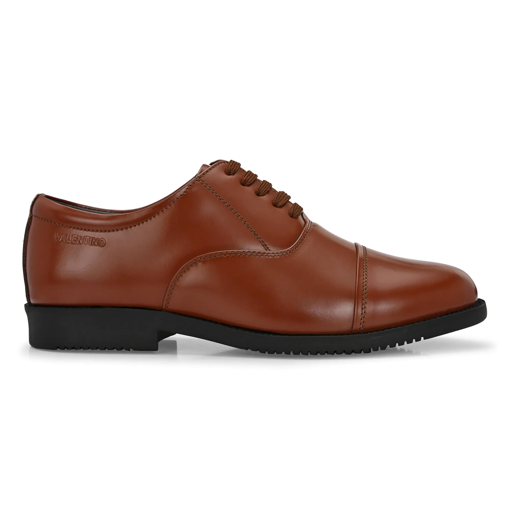 Men Premium Leather Tan Oxford Police Shoes | Available in Sizes 5 UK to 12 UK (Executive-Police-61-Tan)