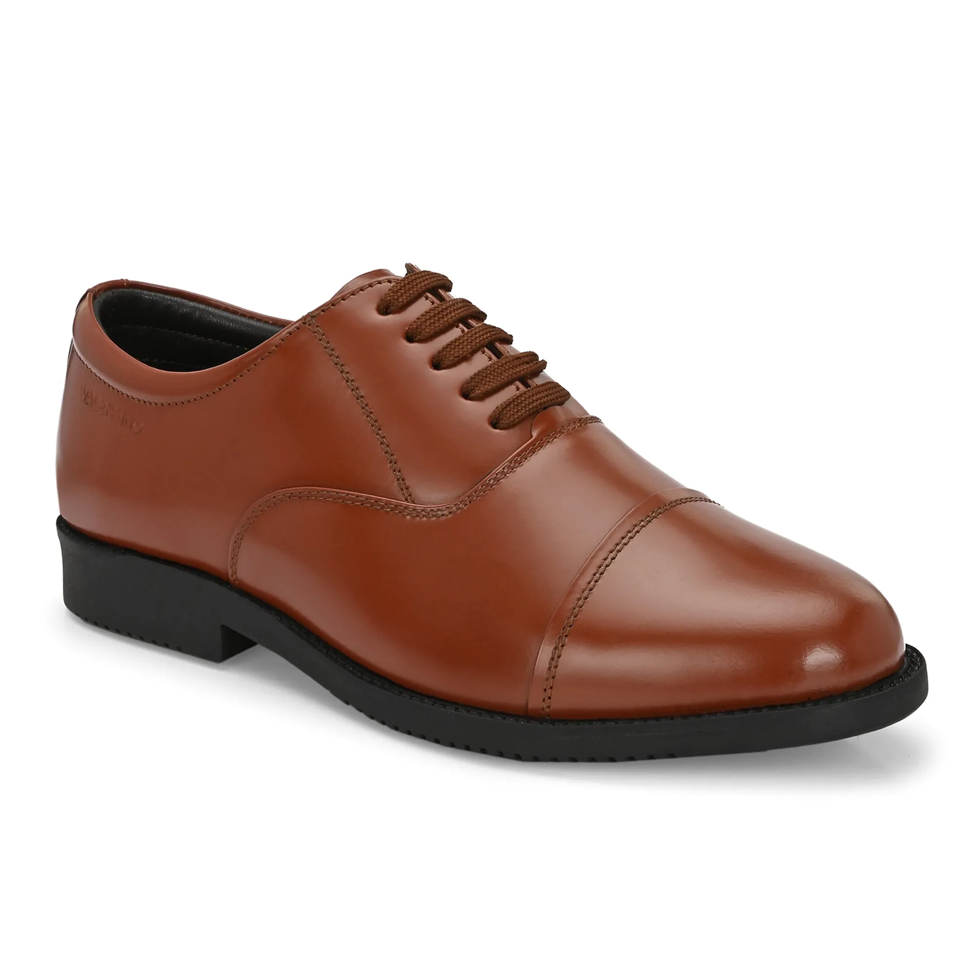 Men Premium Leather Tan Oxford Police Shoes | Available in Sizes 5 UK to 12 UK (Executive-Police-61-Tan)