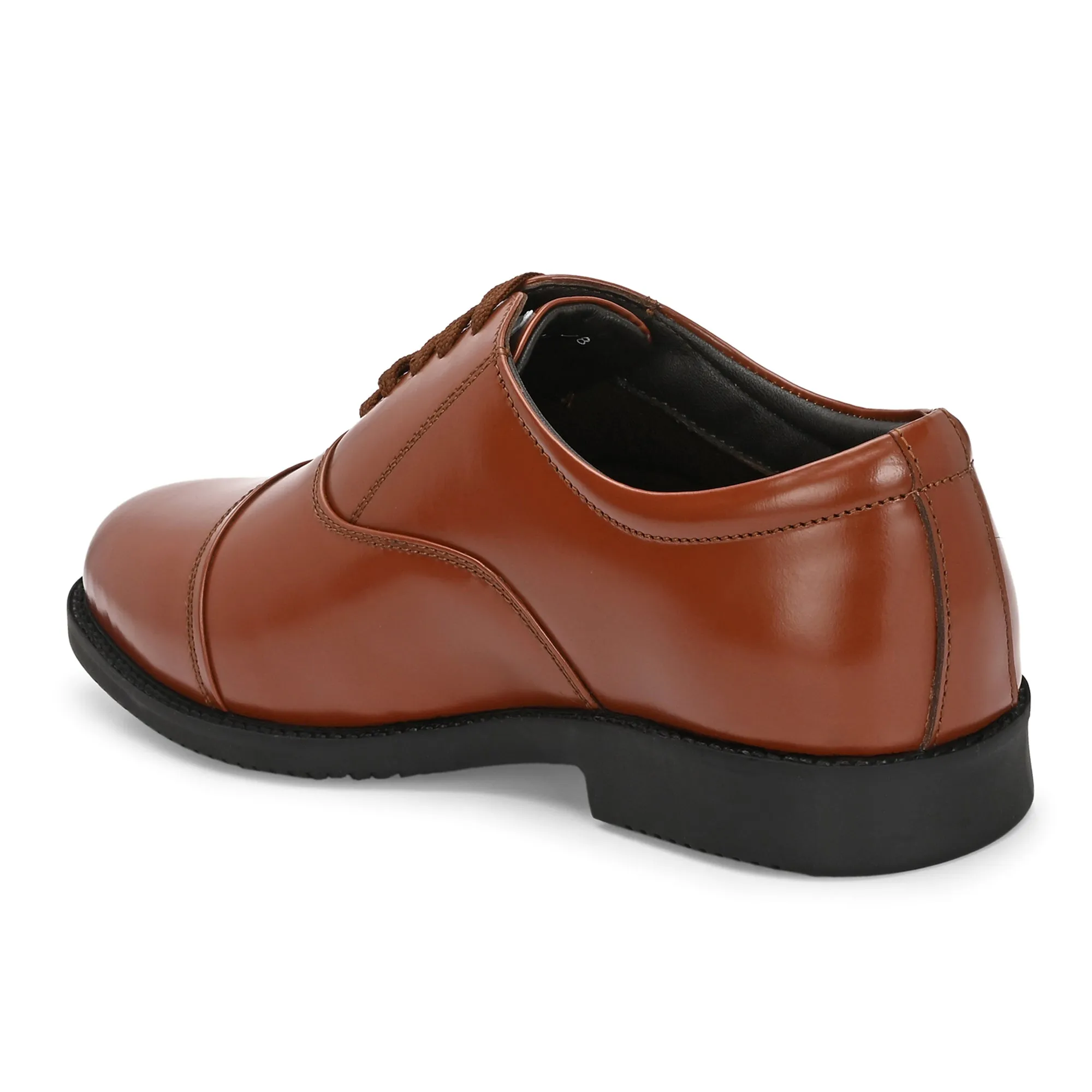 Men Premium Leather Tan Oxford Police Shoes | Available in Sizes 5 UK to 12 UK (Executive-Police-61-Tan)