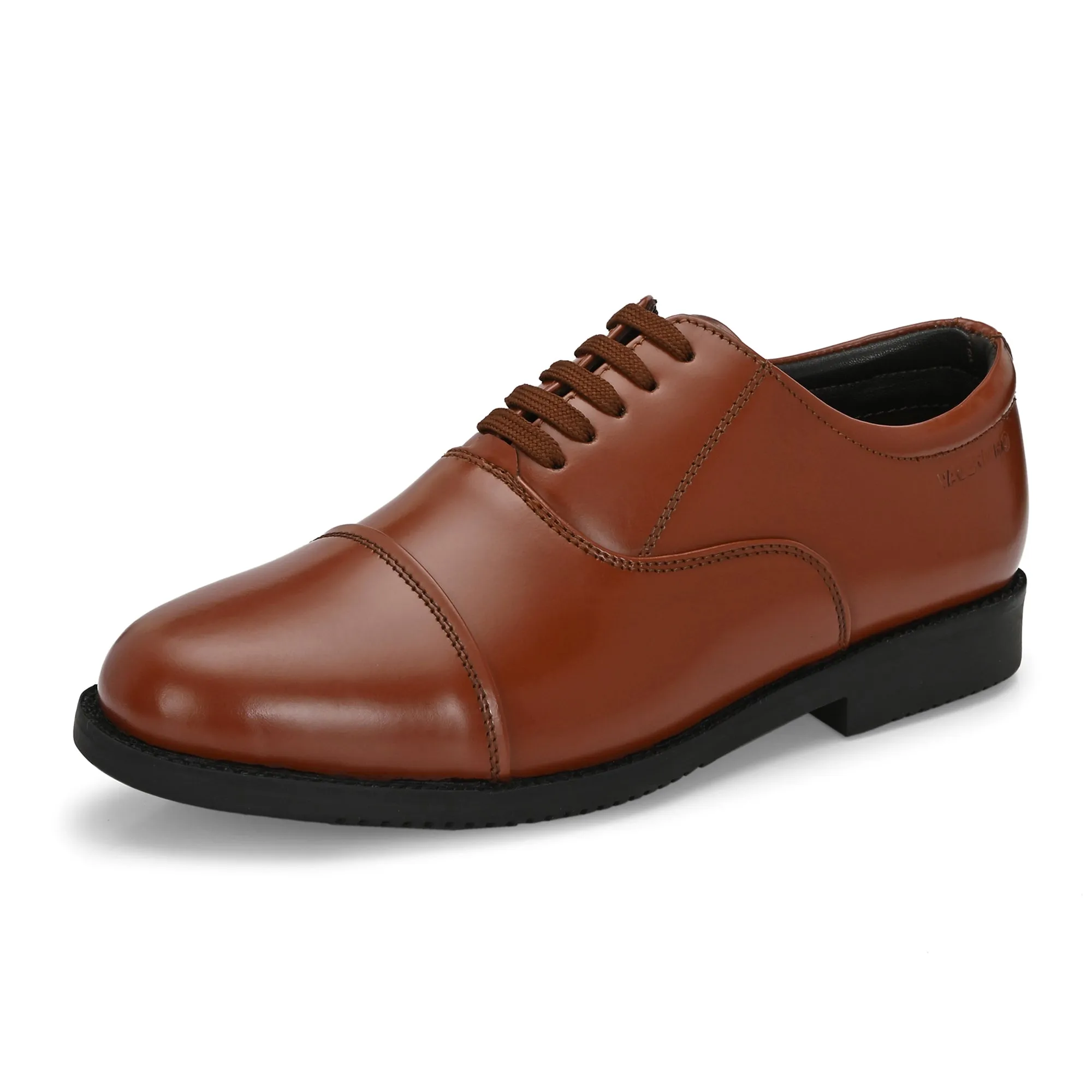 Men Premium Leather Tan Oxford Police Shoes | Available in Sizes 5 UK to 12 UK (Executive-Police-61-Tan)
