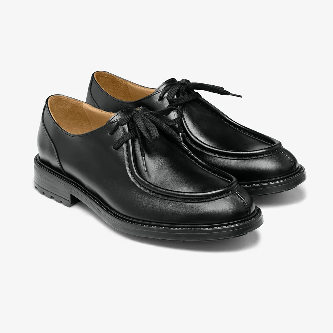 Men's Black Smooth Calf Leather Tuscan Derby Boot From Del Toro Shoes