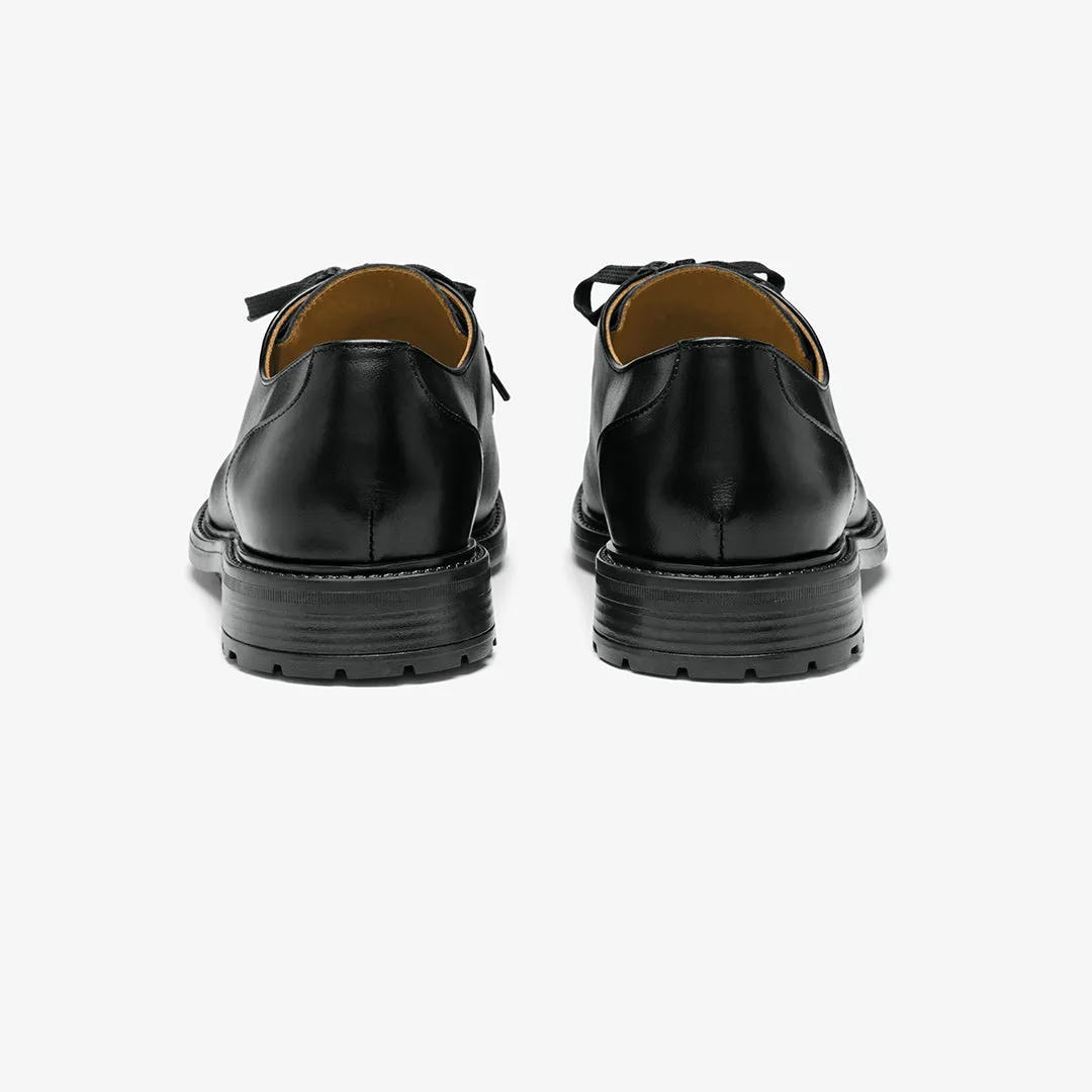 Men's Black Smooth Calf Leather Tuscan Derby Boot From Del Toro Shoes