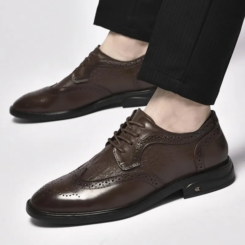 Men's Breathable Dress Shoes Fashion Business Oxford Shoes Working Office Leather Tuxedo Shoes for Men