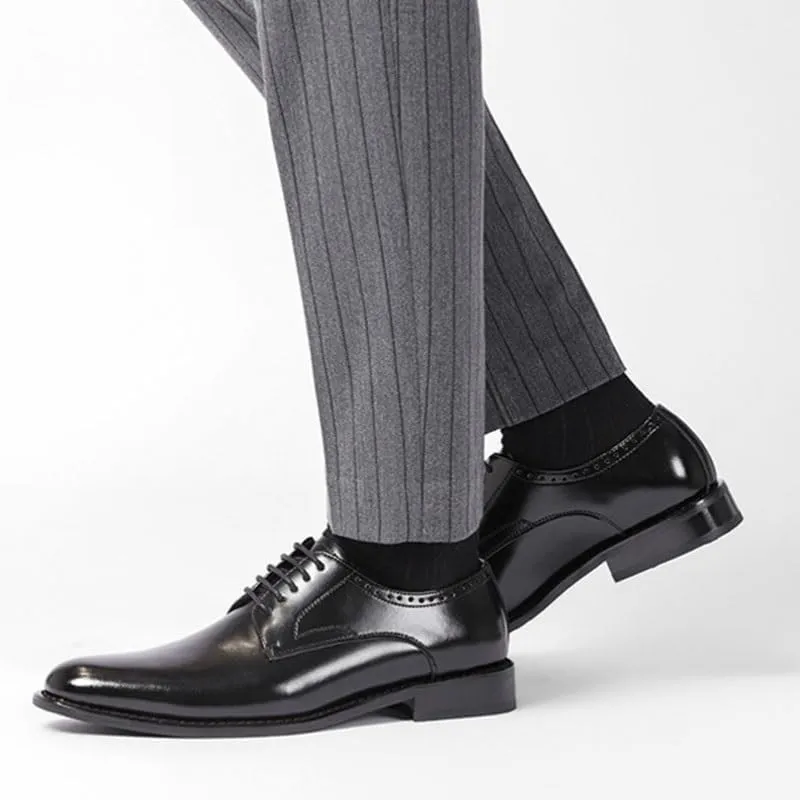 Men's Breathable Leather Wingtip Brogue Oxfords