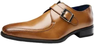 Men's Business Formal Wear Buckle Gentleman Single Shoes Rubber Sole Non-Slip Wear-Resistant Gradient Design Low-top Pedal Suitable