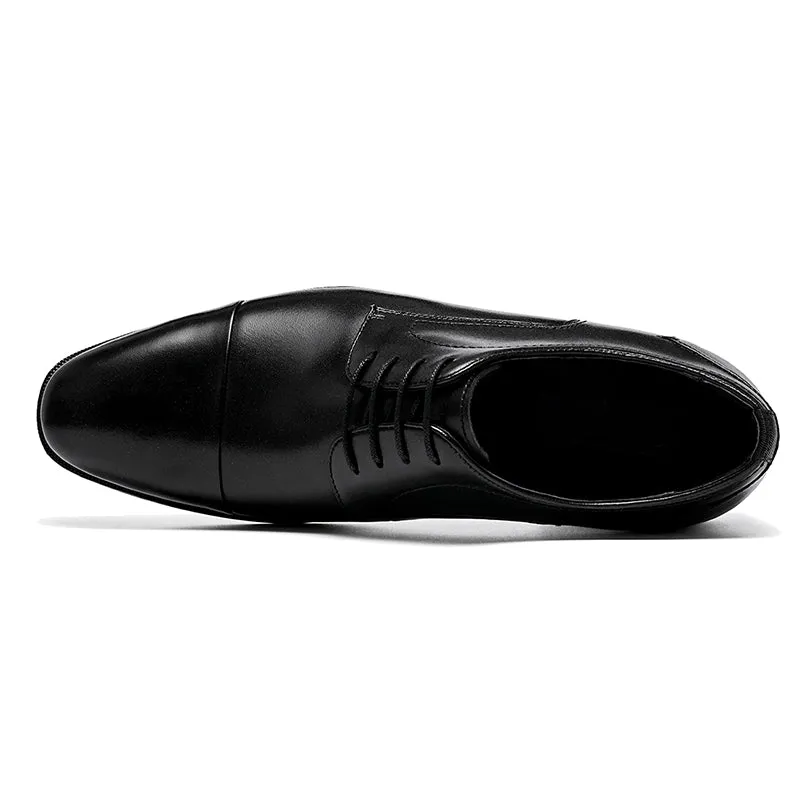 Men's Cap Toe Derby Shoes Polished Leather & Secure Lacing