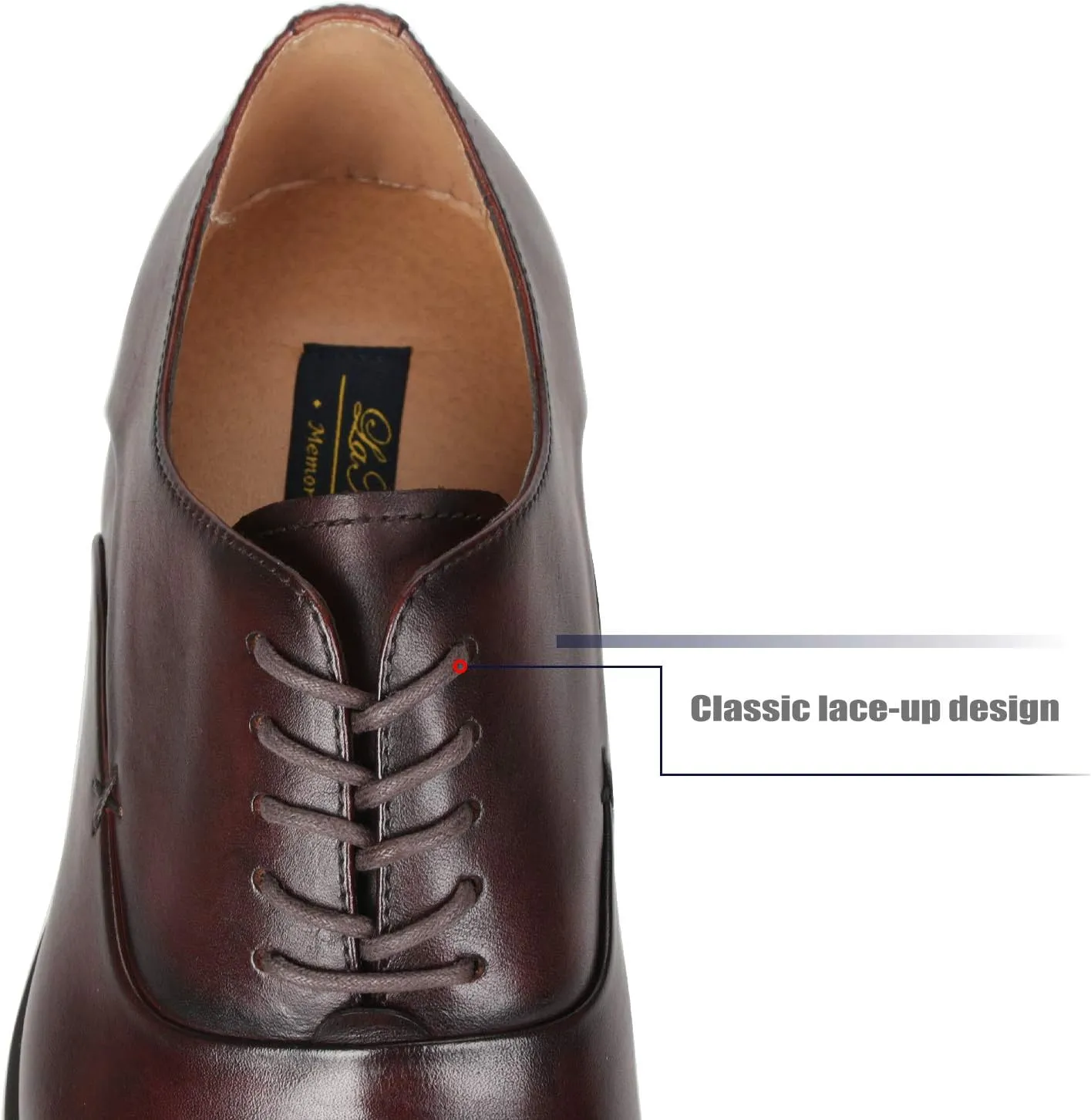 Mens Cap Toe Oxford Leather Lace Up Classic Comfortable Modern Formal Business Dress Shoes for Men
