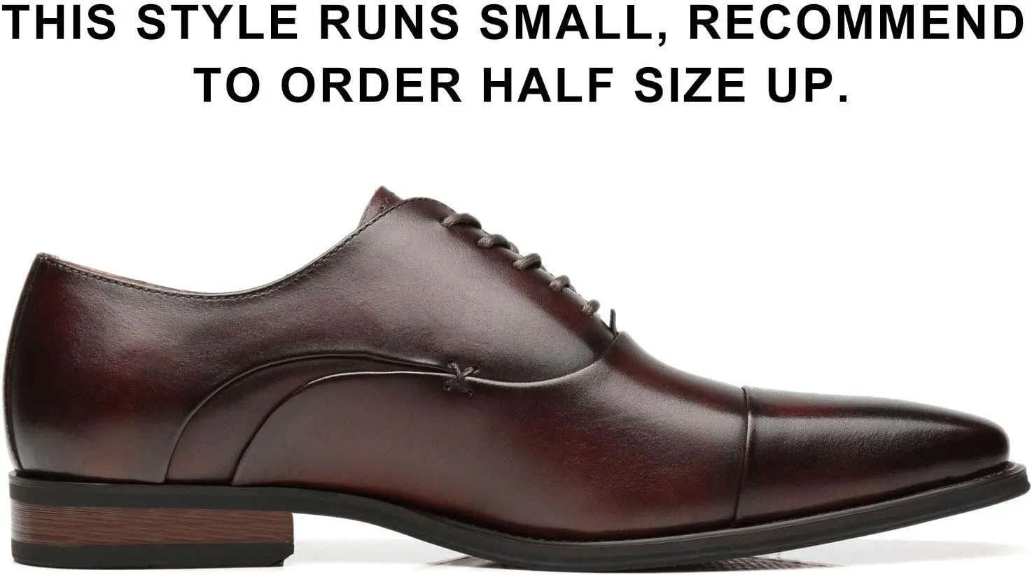 Mens Cap Toe Oxford Leather Lace Up Classic Comfortable Modern Formal Business Dress Shoes for Men