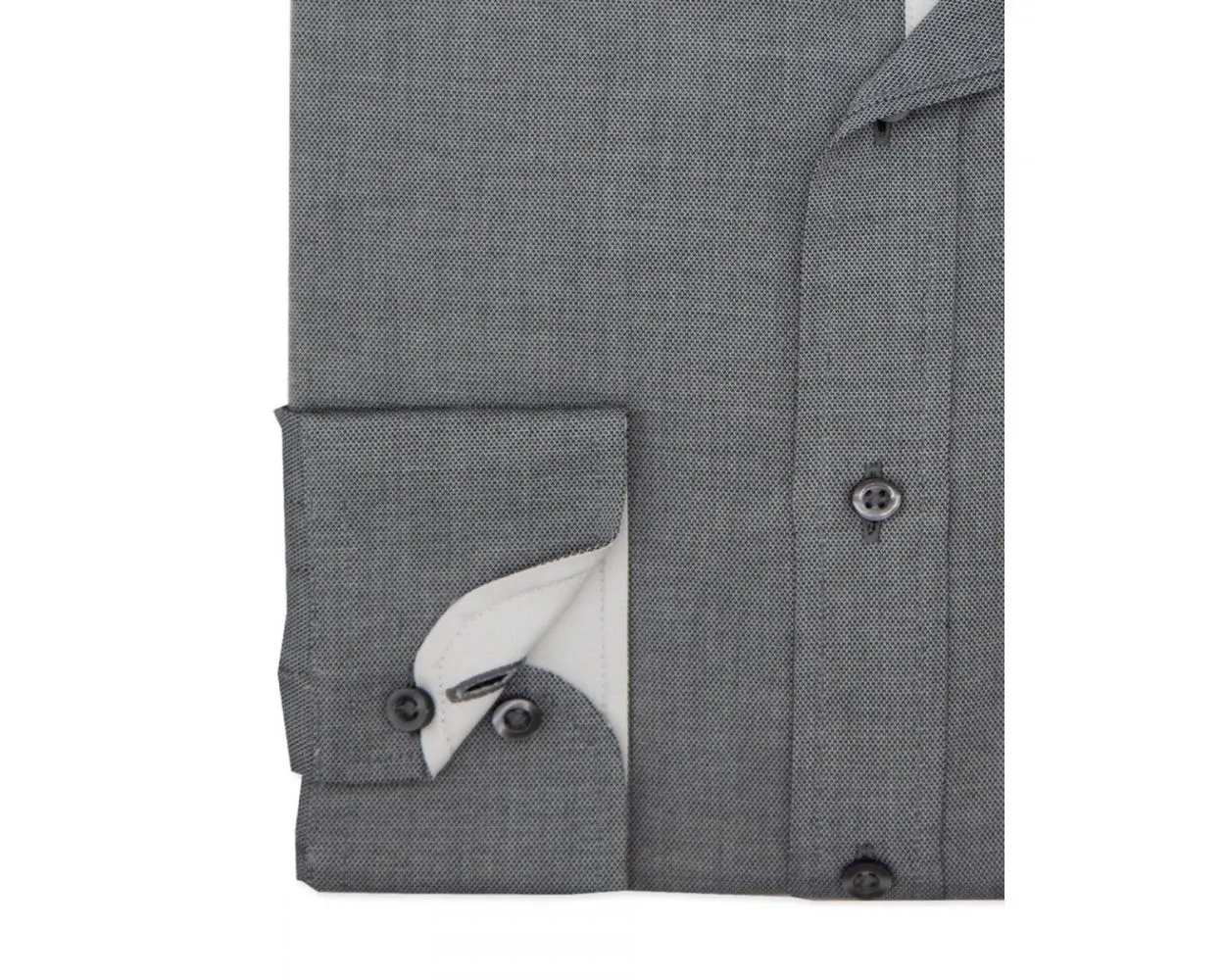Mens Charcoal Royal Oxford Weave Button Down Long Sleeve Shirt