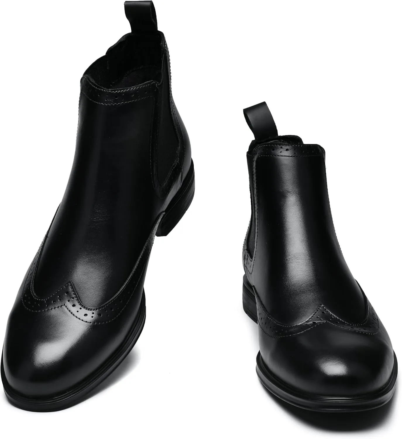 Mens Chelsea Boots,Dress Boots For Men,Slip-on Formal Dress Boots for Men Casual Ankle Boots Classic Brogue Style