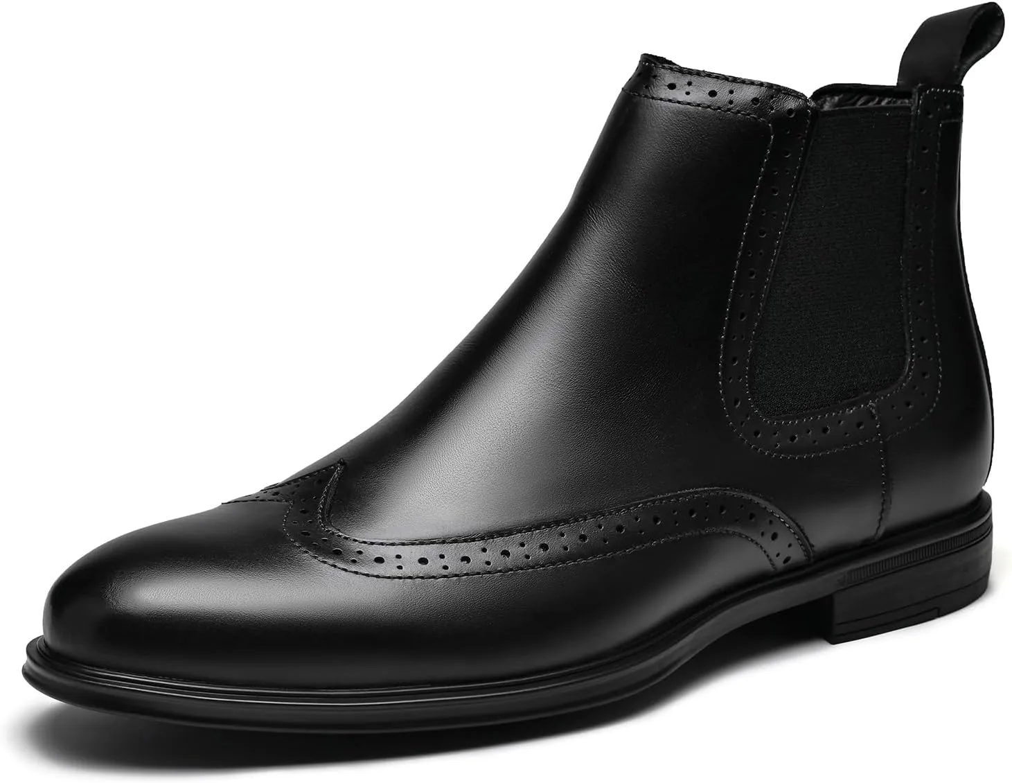 Mens Chelsea Boots,Dress Boots For Men,Slip-on Formal Dress Boots for Men Casual Ankle Boots Classic Brogue Style