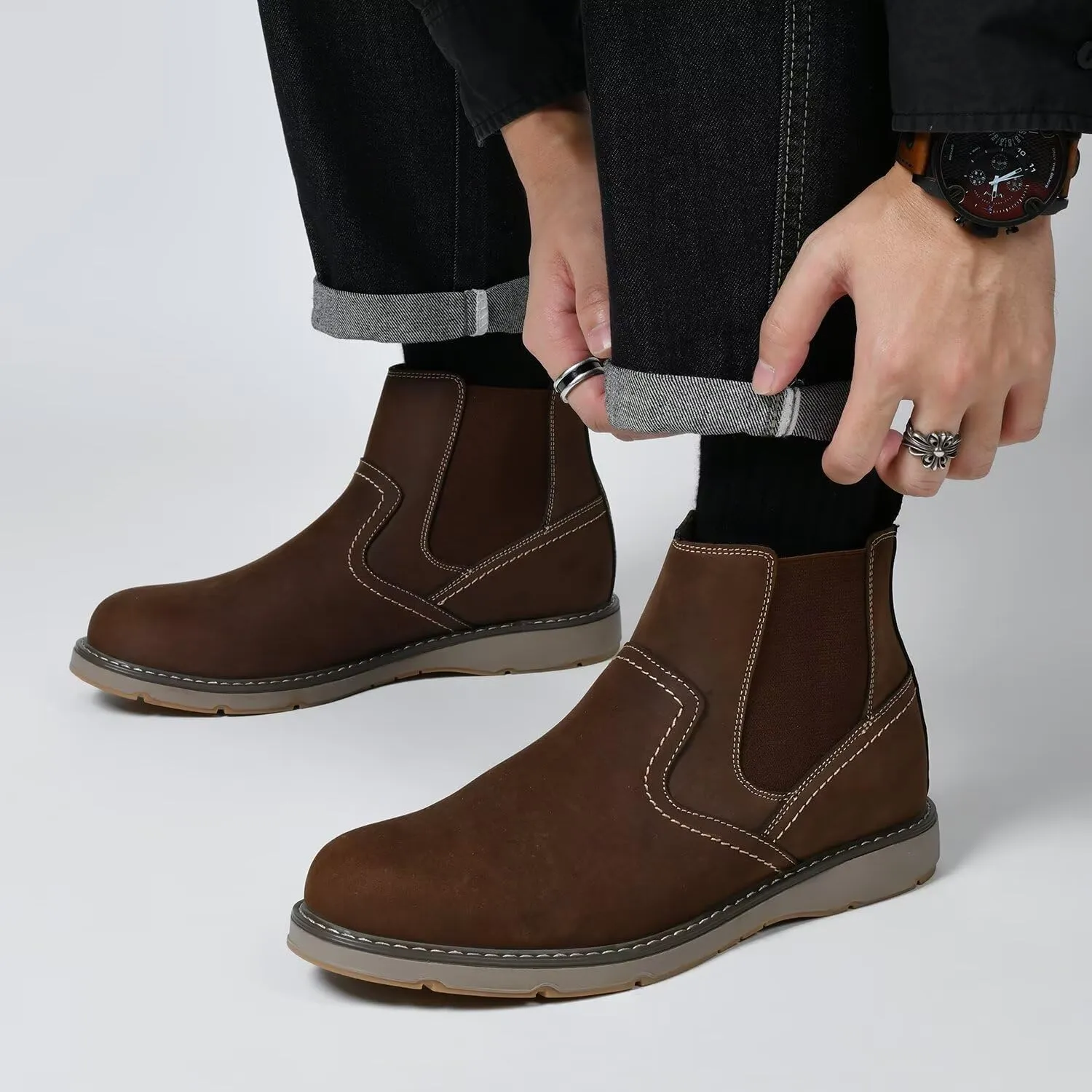 Men's Chukka Boots Genuine Leather Ankle Boot for Men Classic Casual Oxford Style Footwear