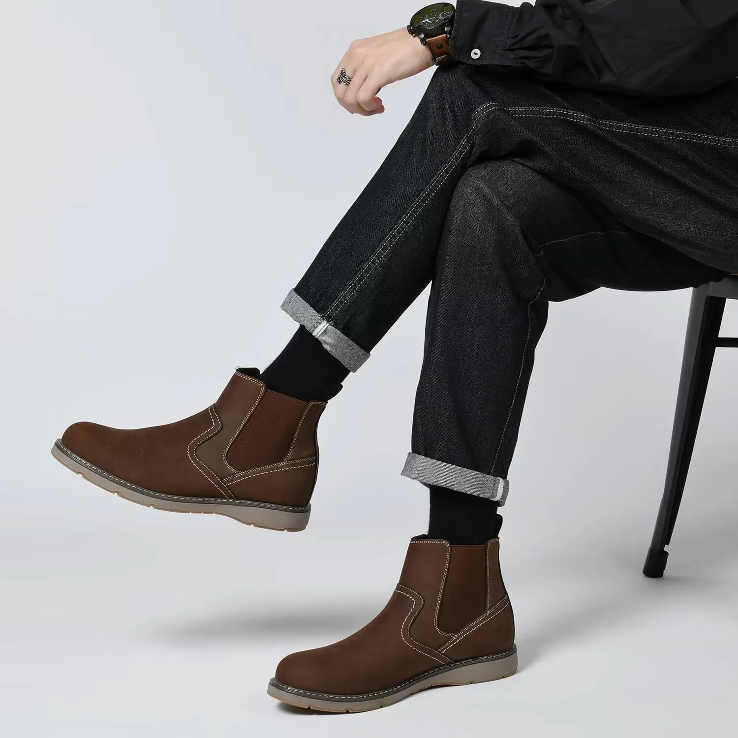 Men's Chukka Boots Genuine Leather Ankle Boot for Men Classic Casual Oxford Style Footwear