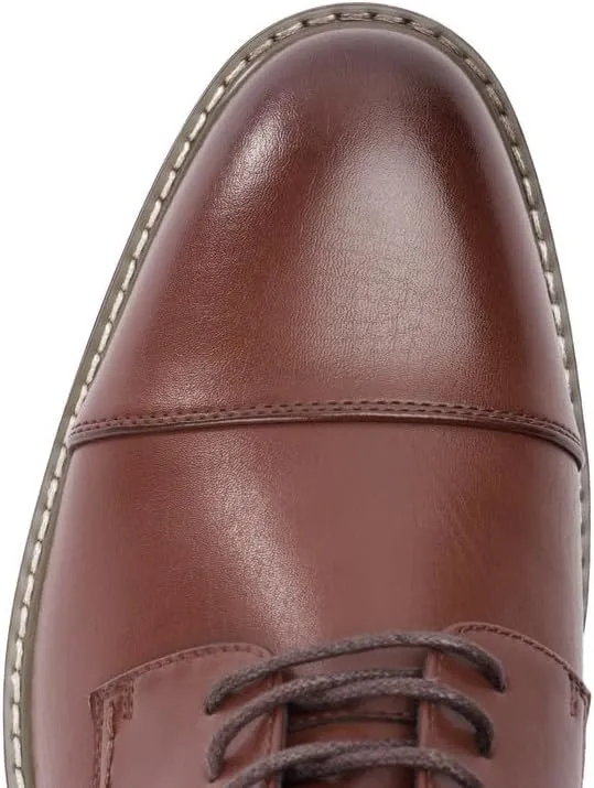 Mens Classic Dress Oxfords, Wingtip Prince Modern Formal Lace Up Shoes, Round Toe, TPR Outsole