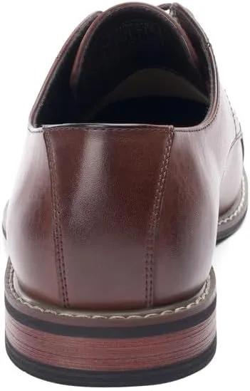 Mens Classic Dress Oxfords, Wingtip Prince Modern Formal Lace Up Shoes, Round Toe, TPR Outsole