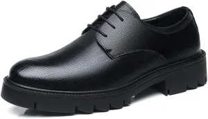 Men's Classic Leather Dress Shoes Men Formal Business Oxford Derby Shoes Wingtip Retro Brogue Shoes for Men(6.5)